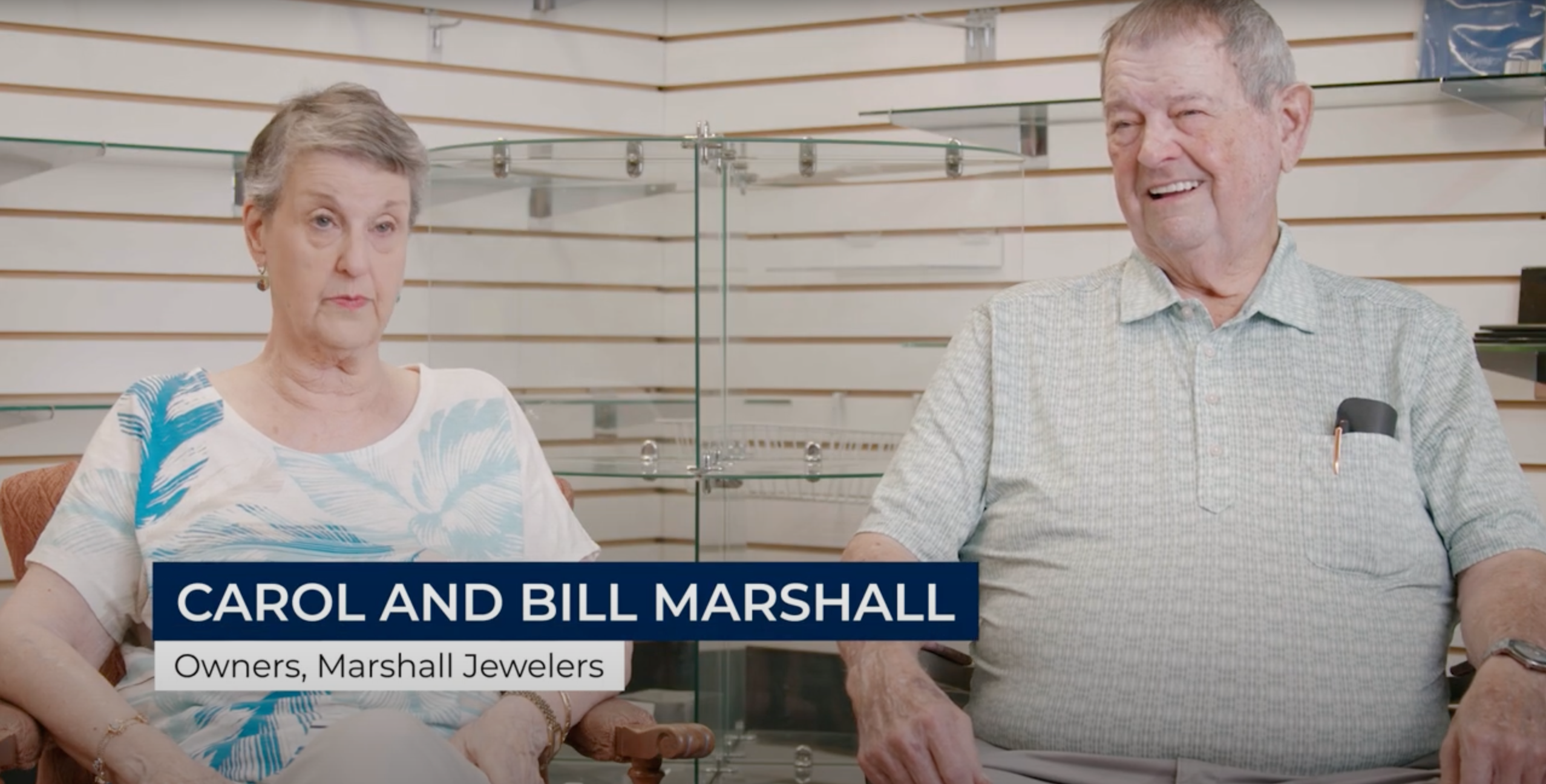 Still image from the video about the jewelry sale at Marshall’s Jewelers